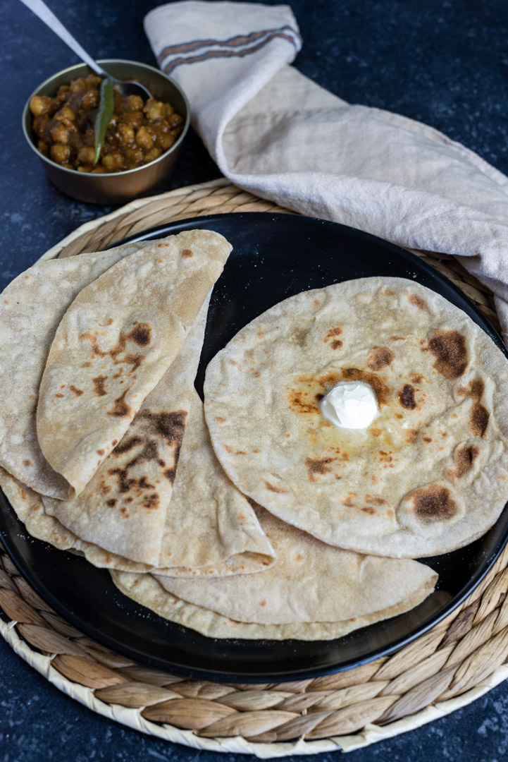 roti with vegan butter on it