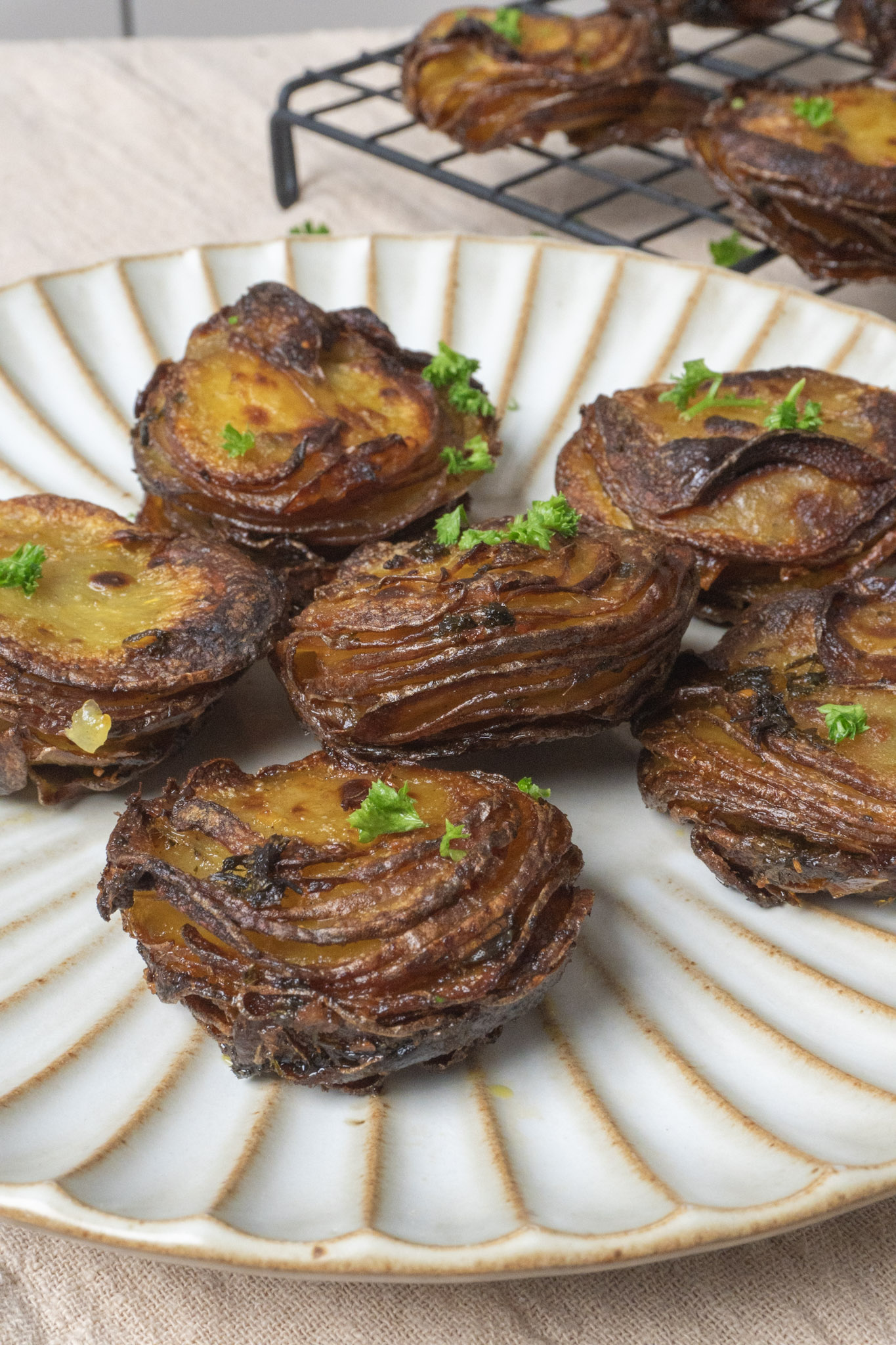 plate of spicy mini pommes anna