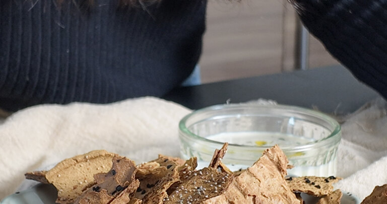 tofu chips on a plate